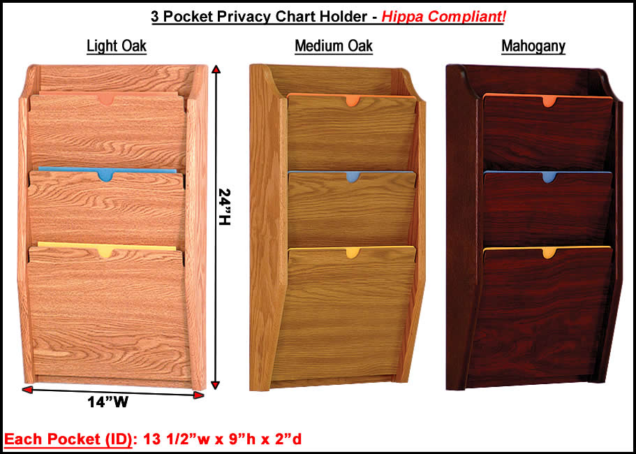 3 pocket hippa compliant wood medical chart holder medical chart racks