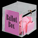 12w x 12h x 12d w/8 1/2w x 11h Ad Frame: Ballot Box Clear/White/Locking