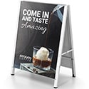 22 X 28, 24 x 36 Outdoor A-Frame Sign Holder; Slide-In, Silver