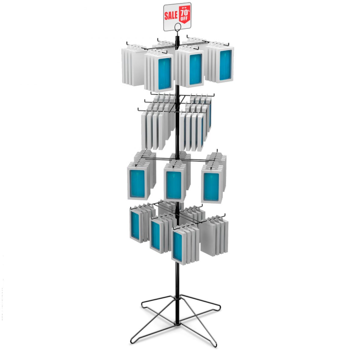 2 Tier 4 Peg Choice of Color Counter Peg Display Rack 