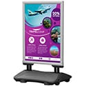 22w x 28h, 24w x 36h, 30w x 40h Pavement Sign w/Snap Frame, Water Base, Blk, Slvr
