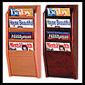 9w x 8h x 3/4d (4) Pocket Magazine Rack: Overlapping/Wall