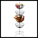 4 Tier Wire Basket: Economical/Spinning/Floor