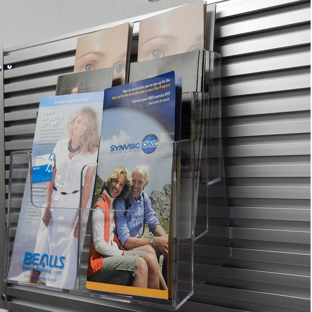 G3 1x DL Multipurpose Slatwall or Counter Standing Brochure Leaflet Holder G3 1x DL Multipurpose Slatwall or Counter Standing Brochure Leaflet Holder