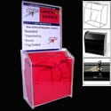 9 3/8w x 10h x 5l w/8 1/2w x 11h Ad Frame: Acrylic Ballot Box/Optional Lock