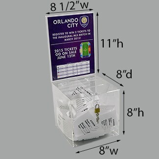 Locking Acrylic Ballot Box 8" Square 