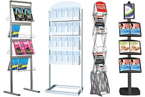 Magazine Rack Floor Stand 5Layer Catalog Literature Rack Bamboo Brochure  Display