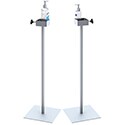 Hand-Sanitizer Pump Stand, Fixed, Telescopic, Black, Silver