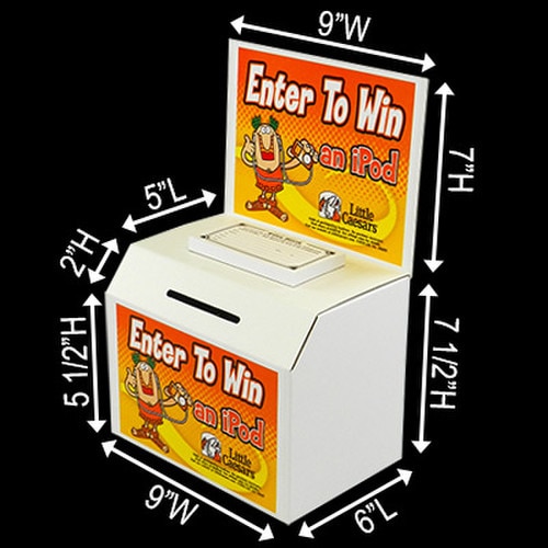 Competition Entry Box Layout Cardboard Entry Box - Includes 2 Printed Labels | Contest Box