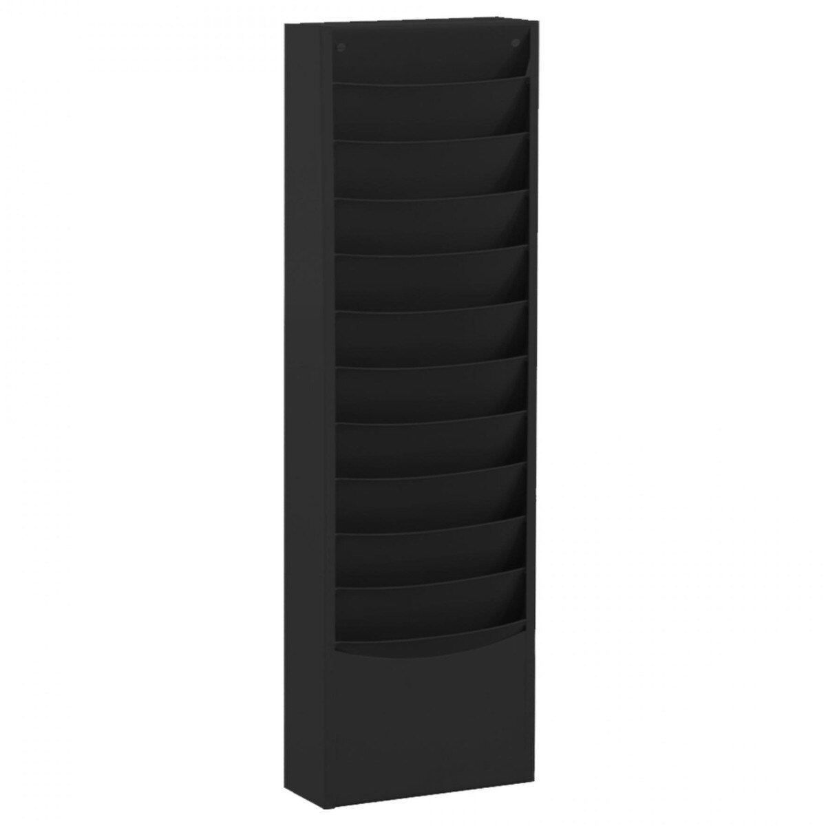 11 Pocket Metal Wall Literature Rack, Black, Gray, Tan