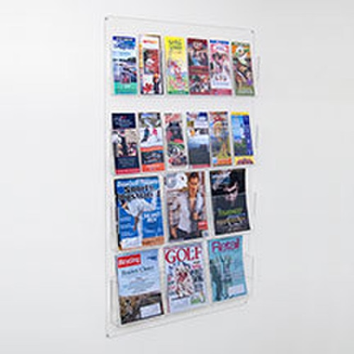 Clear Wall Brochure Display Racks with Adjustable Pockets - 12-24 ...
