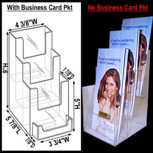 Clear Acrylic 1-Bay Countertop Brochure Holder 4W x 8½H (2 pcs) - CT