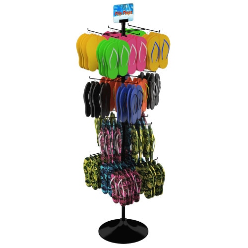 Sacks On Spinner Racks 24 Hook Floor Merchandise Spinner Rack for Hanging Merchandise up to 7.5
