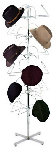 24 Hat Men's Floor Hat Display Rack | 6 Rotating Tiers