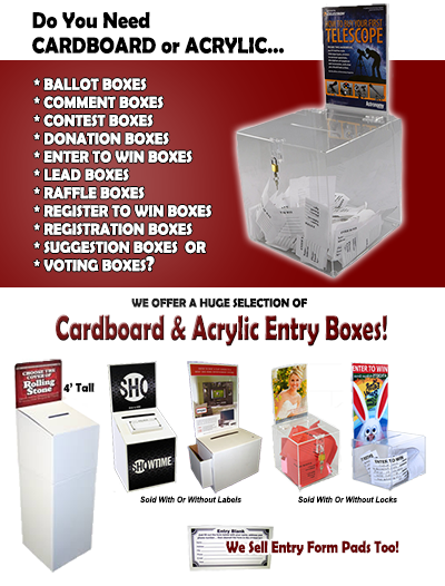 Cardboard Ballot Boxes and Acrylic Ballot Boxes