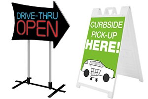 Outdoor, Curbside Signs & Banners - Social Distancing