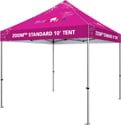10' x 10' Canopy Pop Up Tent; Black, Blue, Grey, Red, White or Custom Graphics, Rust-Resistant